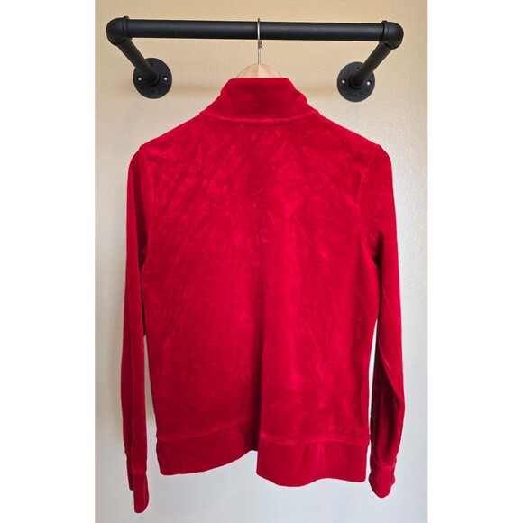 Lauren Ralph Lauren Active Velvet Velour Zip Up Red Training Jacket Size large - Picture 2 of 9